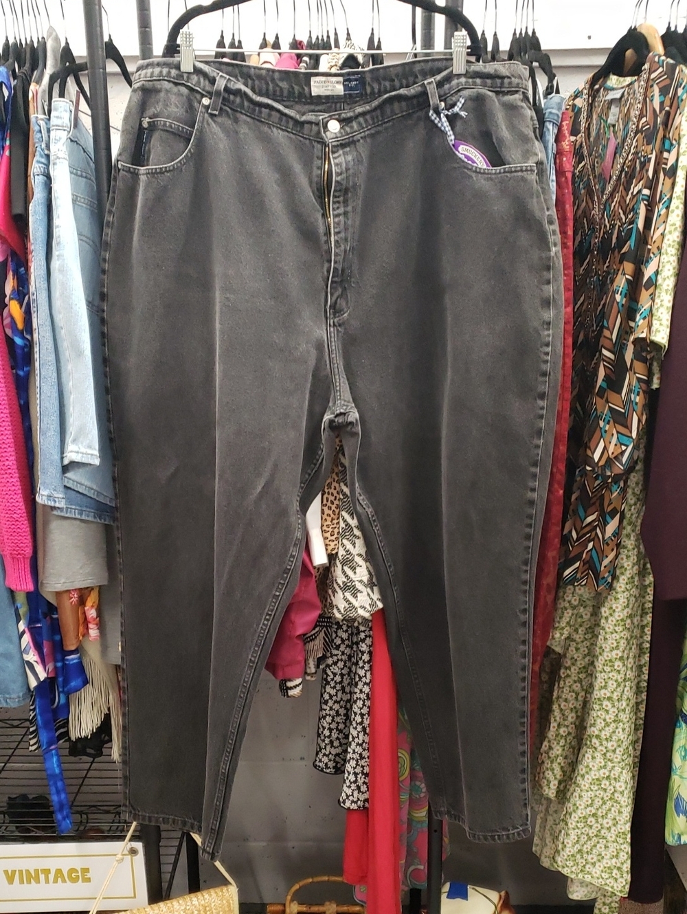 1990s Vintage Faded Black Mom Jeans